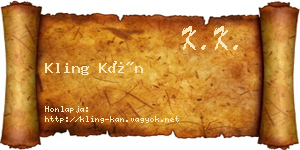 Kling Kán névjegykártya